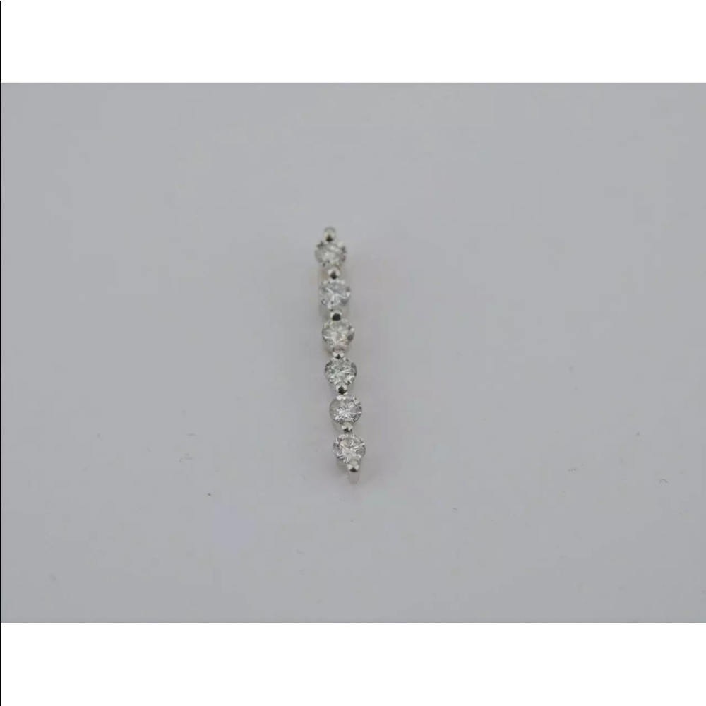 Solid 18k White Gold Diamond Petite Journey Pendant .015 Cttw